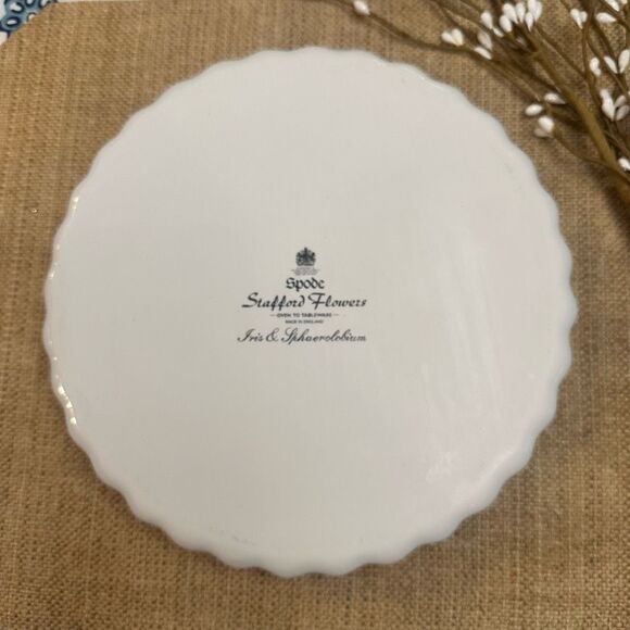 SPODE Stafford Flowers Iris & Sphaerolobium 9” Quiche Bake‎ / Serving Dish New - Picture 5 of 8